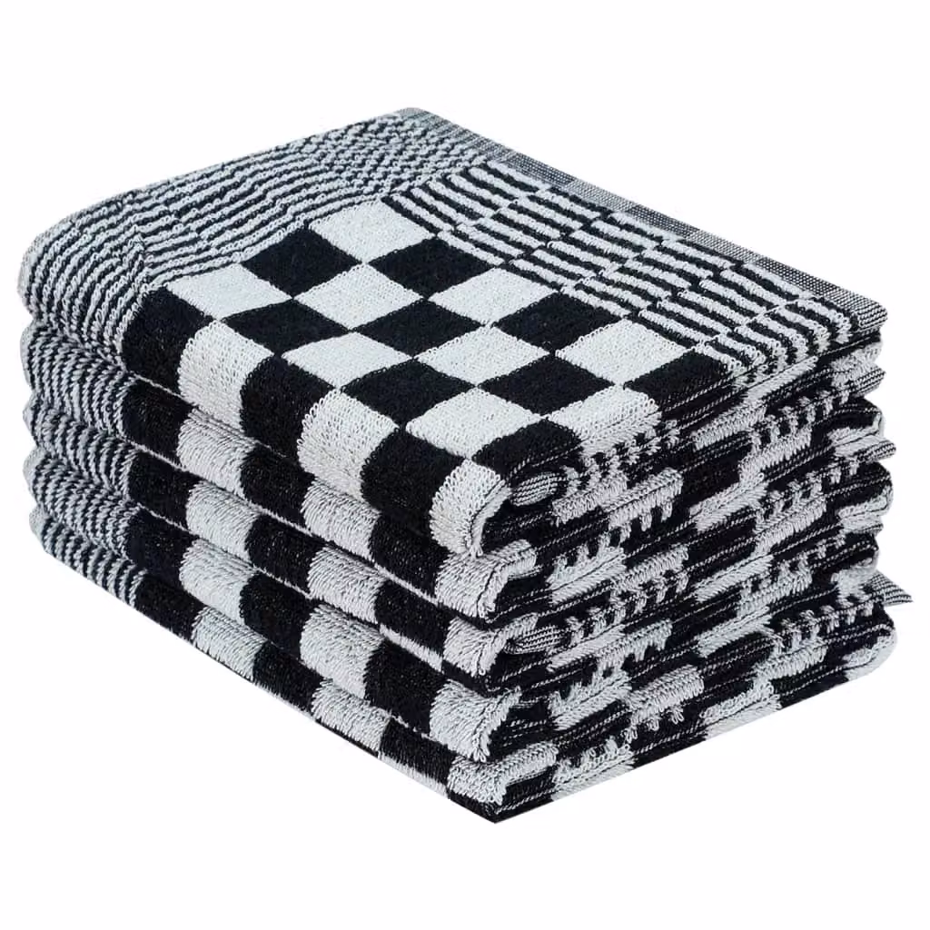 Berkfield Home 20 Piece Highly Absorbent Cotton Towel Set in Black and White – 3