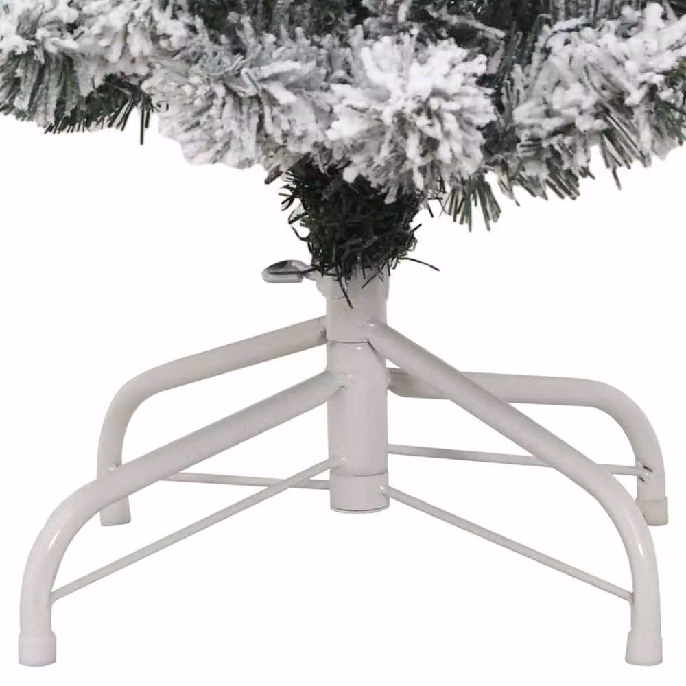 Berkfield Home Realistic Artificial Hinged Christmas Tree in Green and White, Height: 150 cm – 3