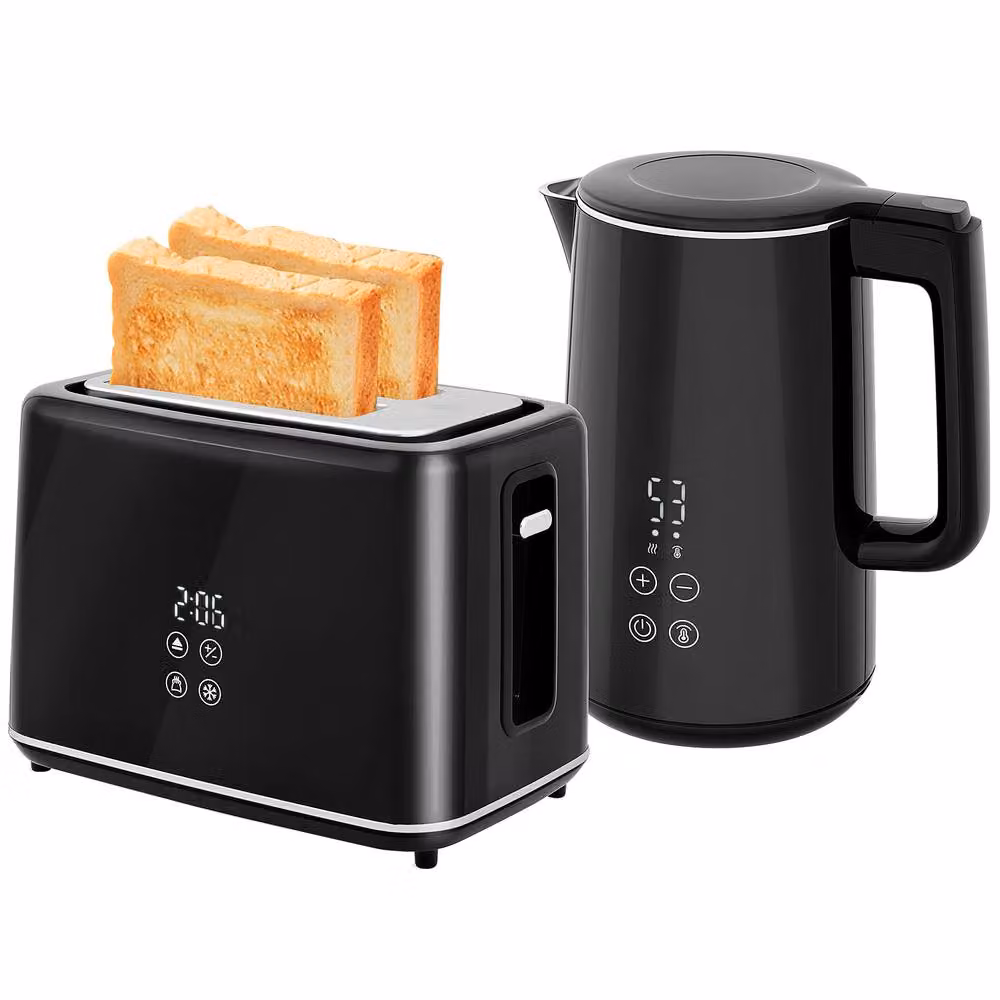 STILVORA Kettle and Toaster Set with LED Display in Black – 5