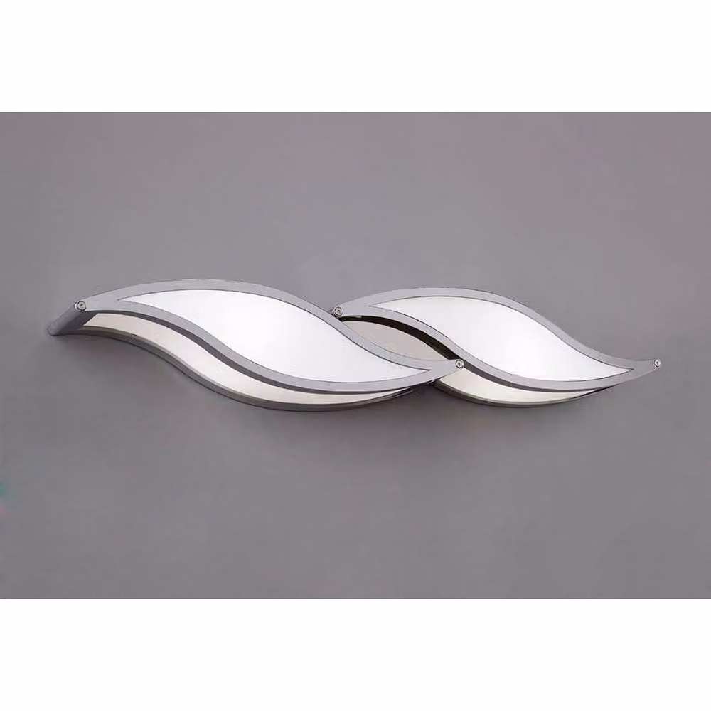 Netlighting Sintesys Small Modern Wall Lamp with 2 GU10 Lights in Polished Chrome and Grey – 2