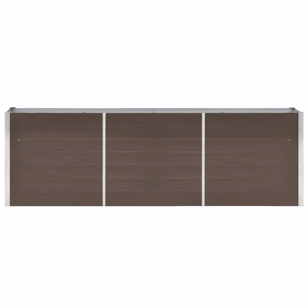 Berkfield Home Garden Galvanised Steel Raised Bed in Brown, W/D/H: 240 x 40 x 77 cm – 2