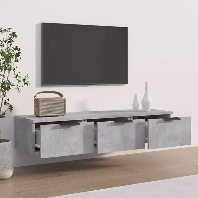 Berkfield Home Wall Mounted Cabinet in Concrete Grey, W/D/H: 102 x 30 x 20 cm – 1