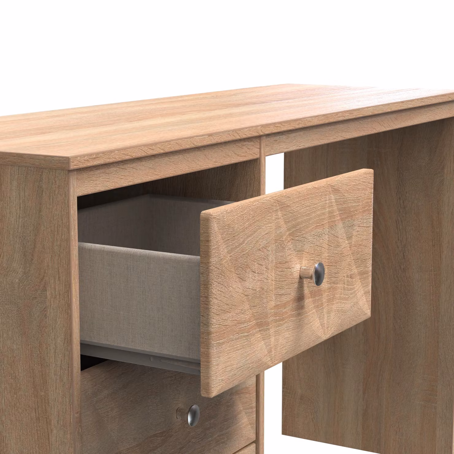 Ready Assembled 2 U Memphis 3 Drawer Desk in Light Oak – 4