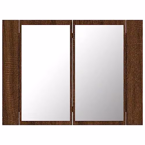 vidaXL Modern LED Mirror Cabinet in Brown Oak, W/D/H: 60 x 12 x 45 cm – 4