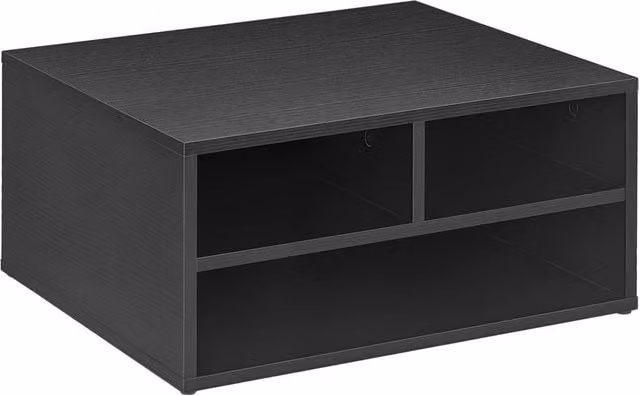 Rolipo 3-Compartment Printer Storage Cabinet in Black Matt MDF – 1