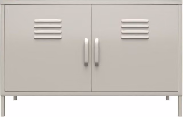Bradford 2 Door Metal Industrial Accent Cabinet in Taupe