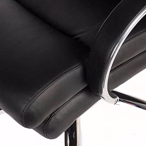 Samson Black Faux Leather Executive Swivel Office Chair with Headrest and Armrests – 5