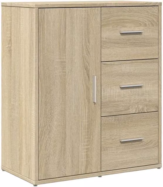 Berkfield Home Sonoma Oak Sideboard in Light Oak, W/D/H: 60 x 31 x 70 cm