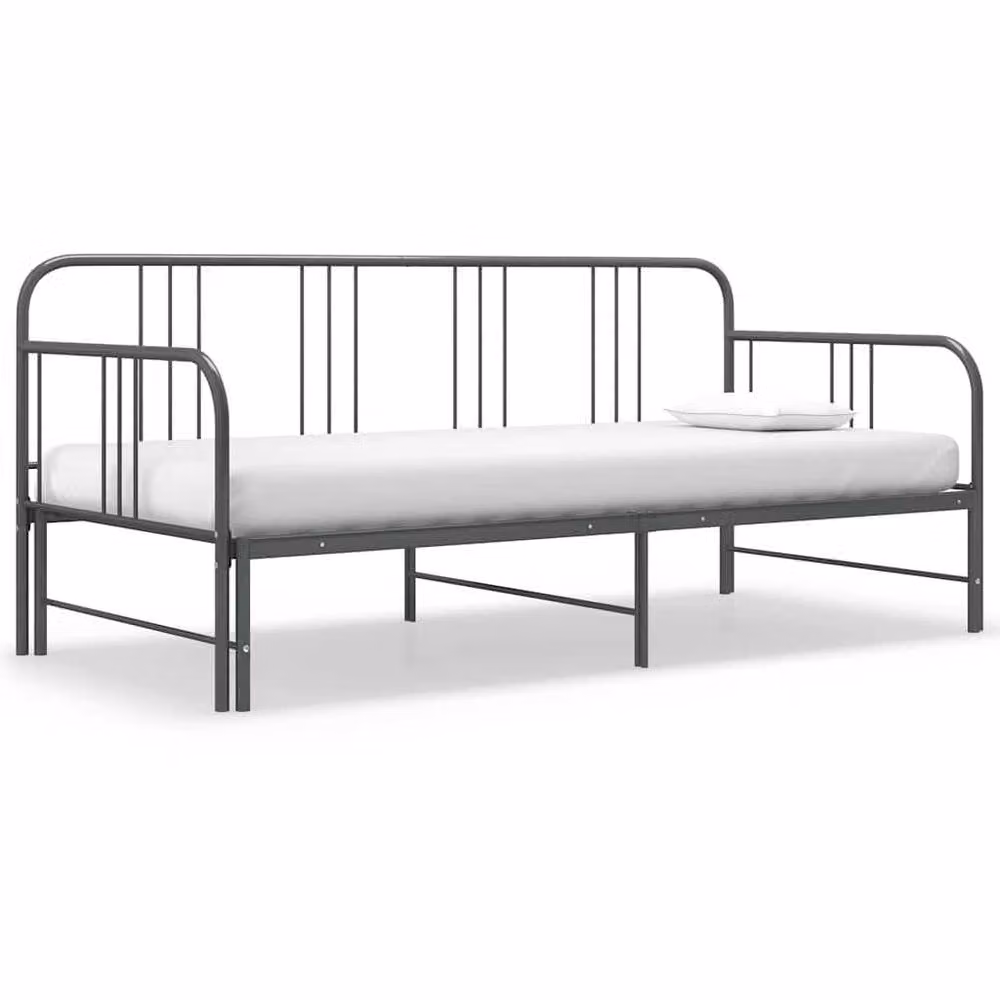 Berkfield Home Grey Metal Industrial Pull-out Sofa Bed Frame W/D/H: 90 x 200 x 88 cm – 2