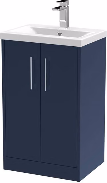 Balterley Winshill Contemporary 2 Door Freestanding Bathroom Vanity Unit, Blue, W: 50 cm – 1