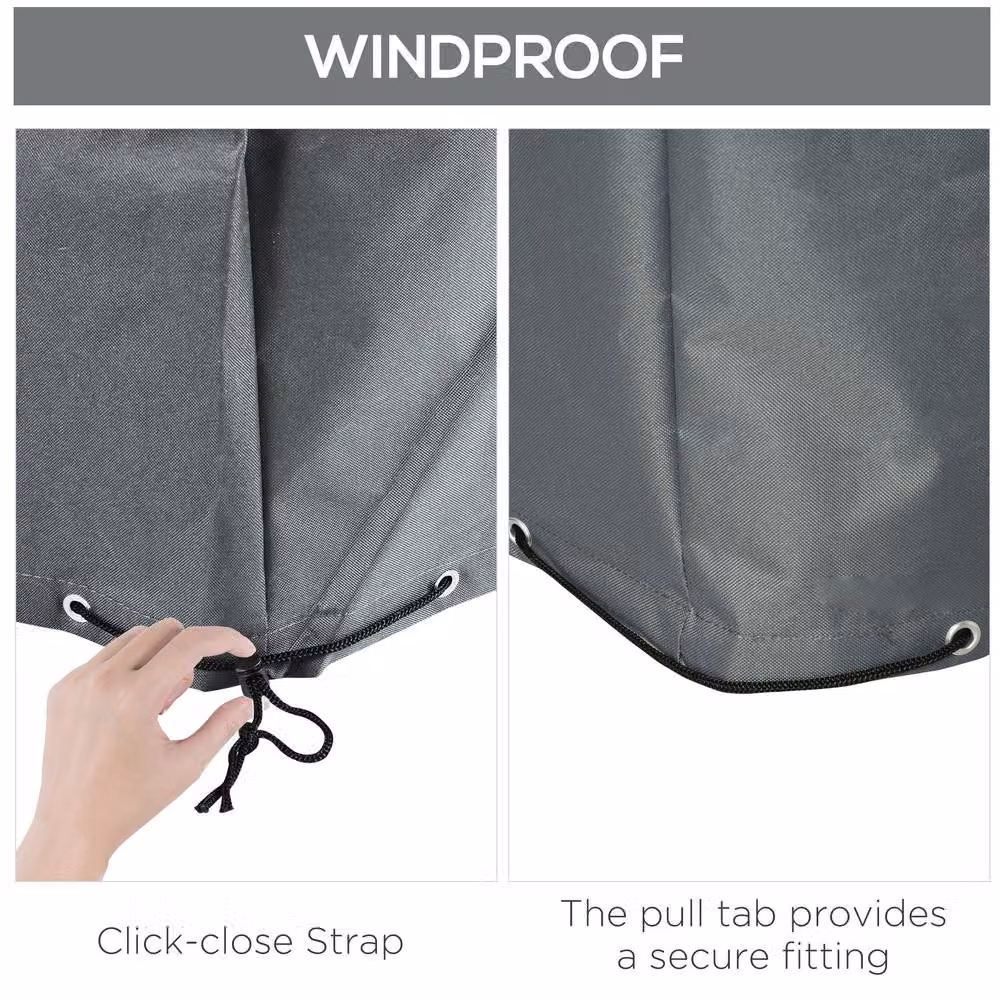 STILVORA Water-Repellent Polyester Garden Furniture Cover in Grey, W: 205 cm x D: 192 cm – 4