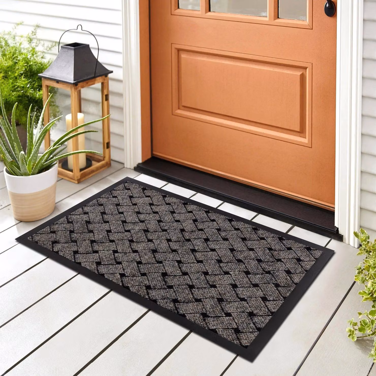 RugsX Vectra Non-Slip Weatherproof Doormat in Beige, W/D: 60 x 40 cm – 2
