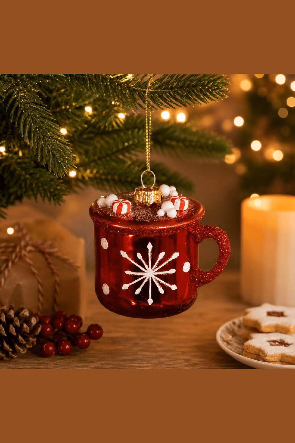 Sass & Belle Red Glass Hot Chocolate Mug Christmas Tree Hanging Ornament – 2