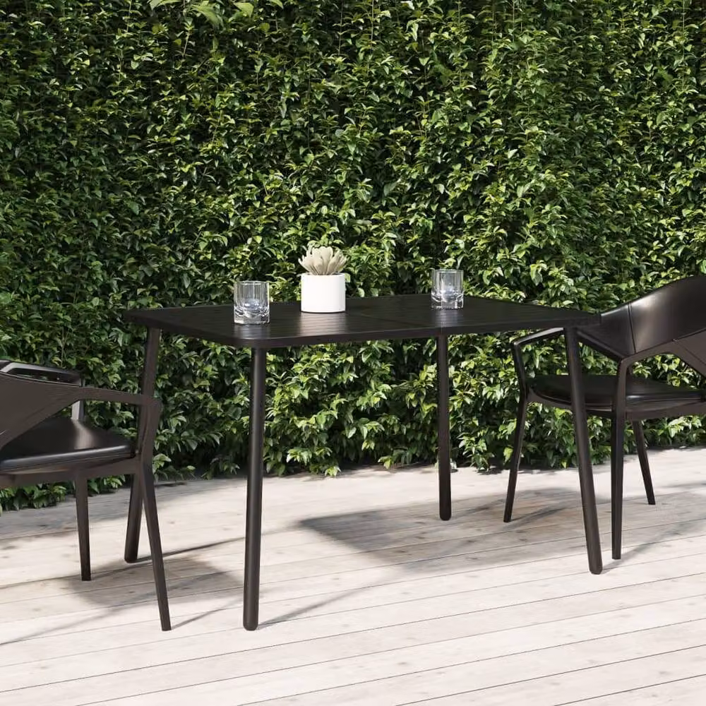 Berkfield Home Anthracite Garden Table in Black Powder Coated Steel, W/D/H: 110 x 80 x 71 cm – 2