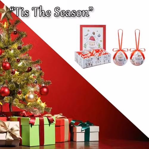 VFM e-Store 12 Piece White Round Hanging Christmas Bauble Set – 5