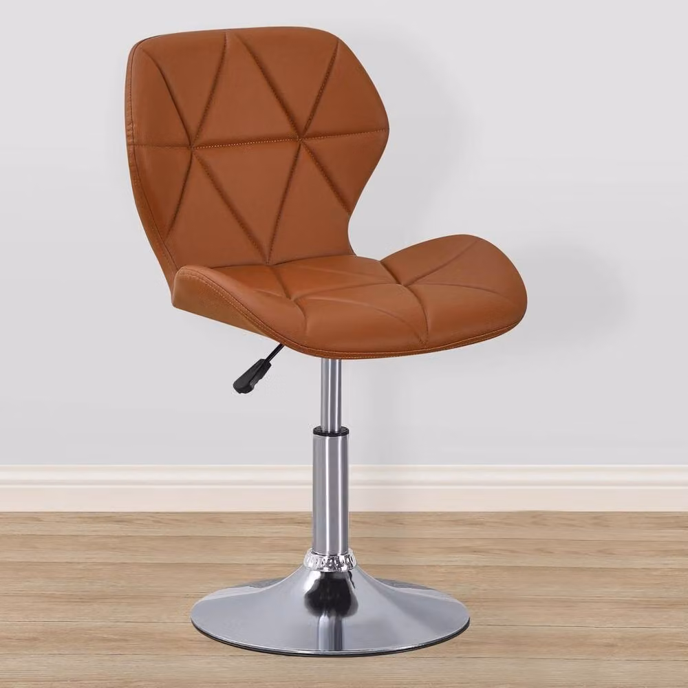 VOGREX Brown PU Leather Swivel Task Office Chair – 3