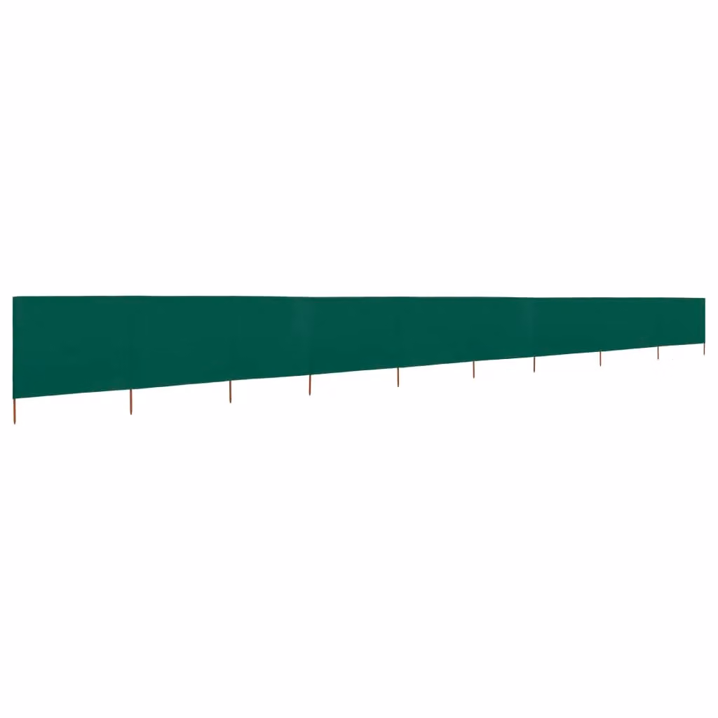 Berkfield Home 9-Panel Fabric Wind Screen Paravent, Green, W: 1200 cm, H: 80 cm – 2