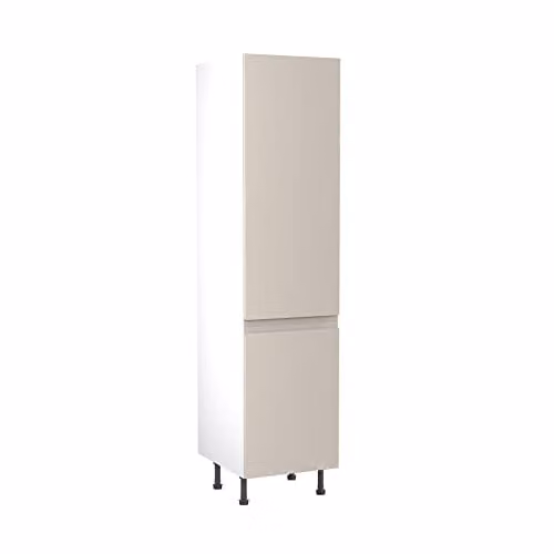 KITCHEN KIT Light Grey Gloss Tall Larder Unit with J-Pull Doors, W: 50 cm, H: 212 cm