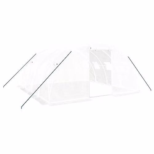 vidaXL White Steel Frame Greenhouse with 16 m² Growing Area, W/D/H: 4 x 4 x 2 m – 1