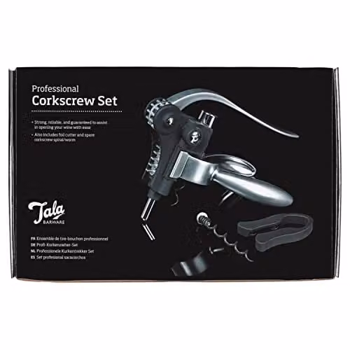 Tala Professional Black Metal Waiters Friend Corkscrew Set with Foil Cutter – 1