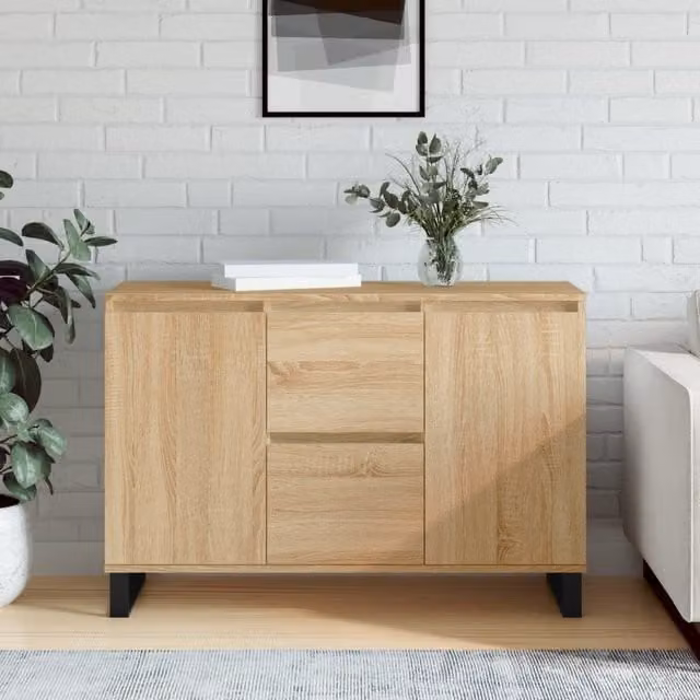 Berkfield Home Sonoma Oak Sideboard in Brown, W/D/H: 104 x 35 x 70 cm – 1