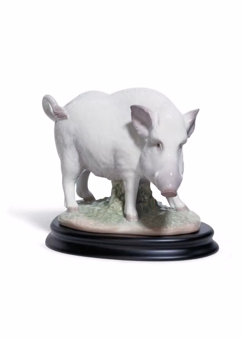 Lladró The Boar White Porcelain Figurine