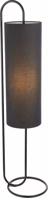 Perch & Parrow Lilith Minimalist Floor Light in Matt Black with Black Fabric Shade