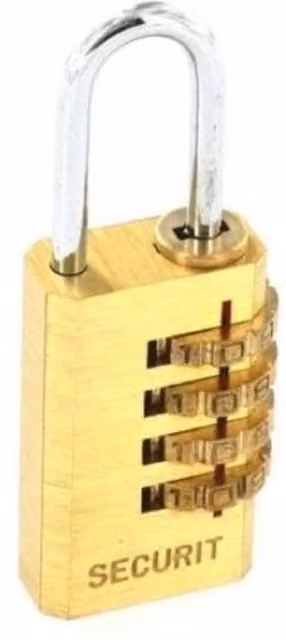 Securit Brass Combination Padlock in Gold and Silver