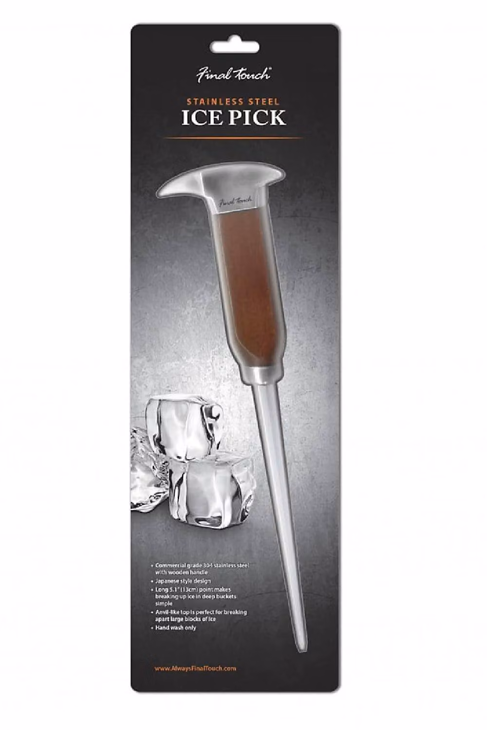 Final Touch Japanese Style Ice Pick with Stainless Steel and Wooden Handle in Silver – 2