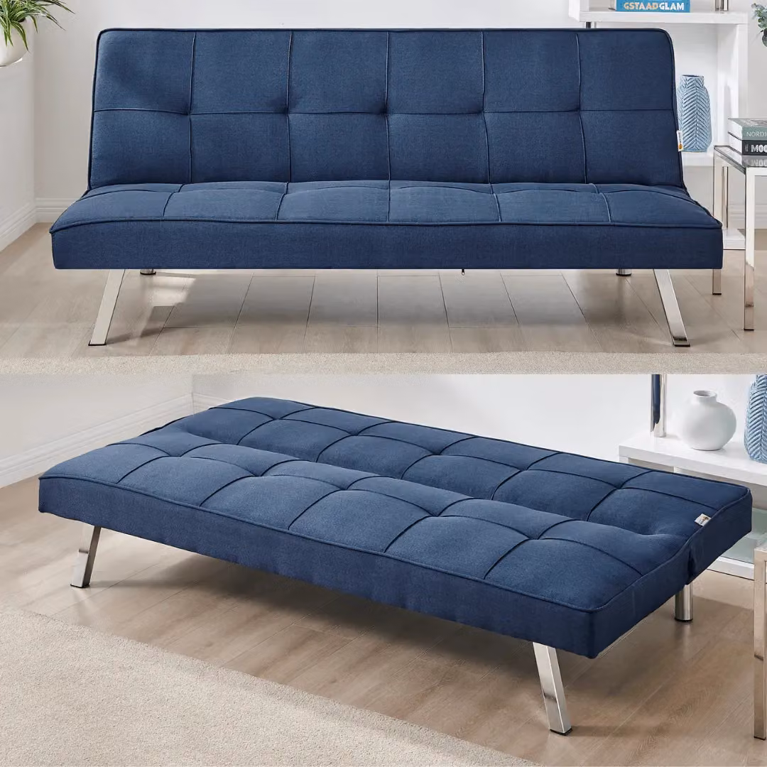 Bravich LTD 3 Seater Click Clack Fabric Sofa Bed in Blue – 5