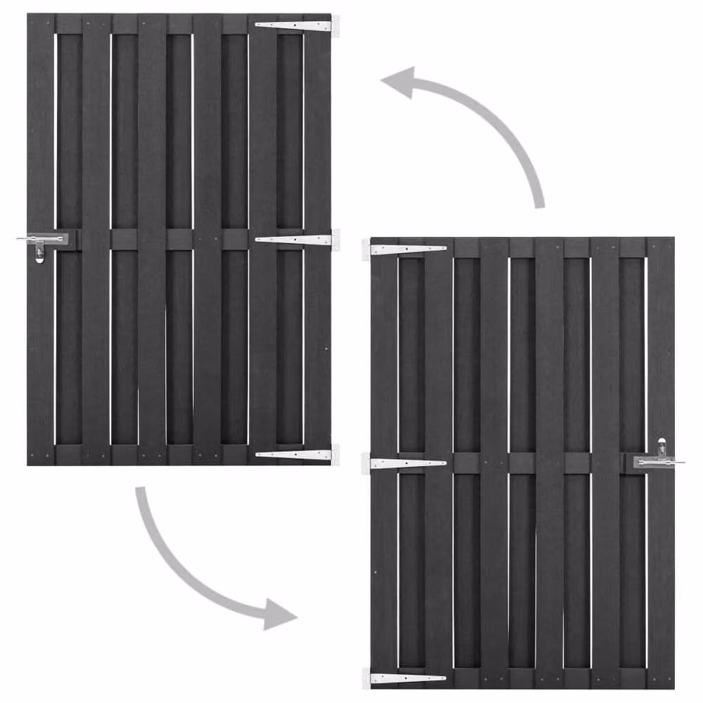 Berkfield Home Durable WPC Garden Gate, Grey, W: 100 cm, H: 150 cm – 3
