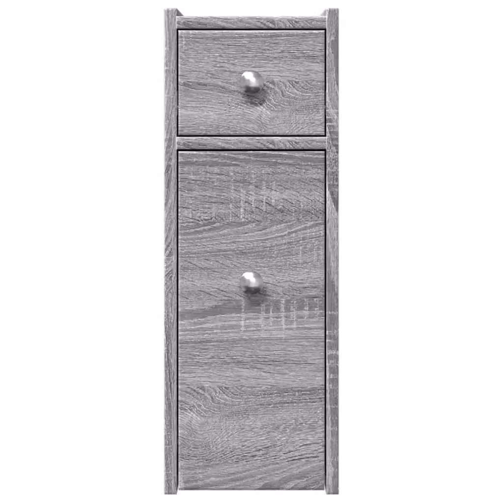 Berkfield Home Narrow Freestanding Bathroom Cupboard with Wheels in Grey Sonoma Engineered Wood – 2