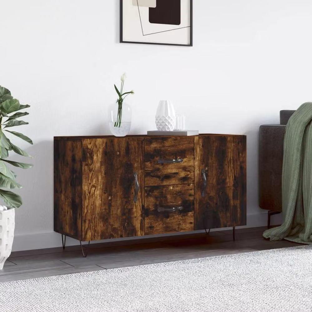 Berkfield Home Modern Smoked Oak Sideboard in Brown, W/D/H: 100 x 36 x 60 cm – 2