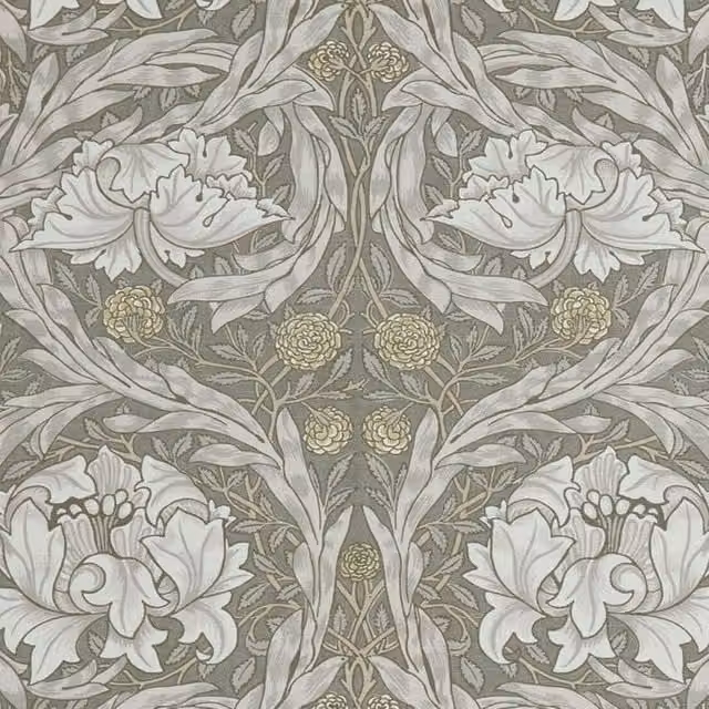 William Morris At Home African Marigold Fabric in Limestone, Beige, Yellow, Grey and Multicolour