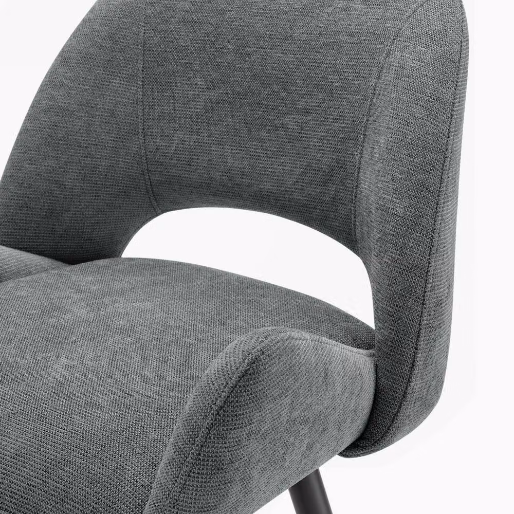 FurnitureboxUK Set of 2 Layla Grey Fabric Bar Chairs with Metal Legs – 3