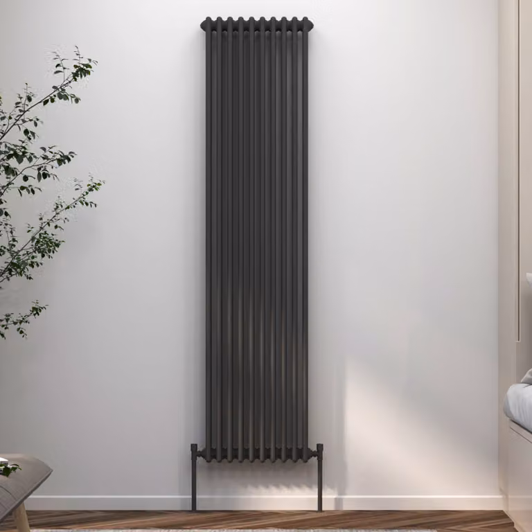 Fluxx Anthracite Vertical Triple Column Radiator, H 180 cm x W 47 cm
