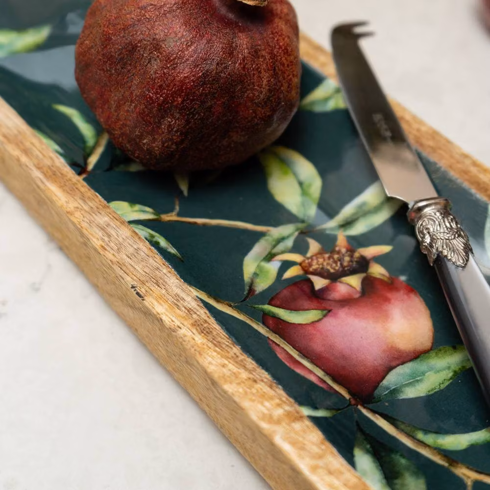 Madison & Mayfair Pomegranate Enamel Inlay Rectangular Dish, Green – 2
