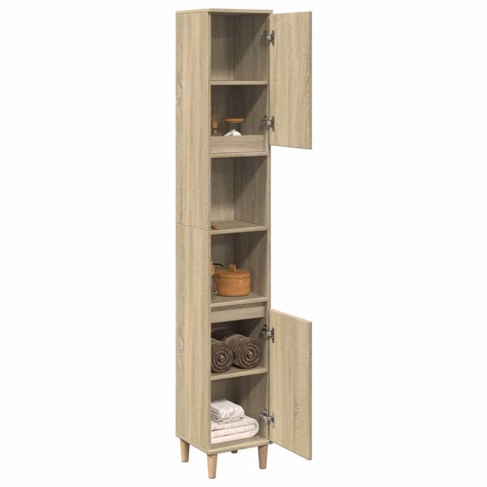 Berkfield Home Sonoma Oak Bathroom Cabinet in Light Brown, W/D/H: 30 x 30 x 190 cm – 2