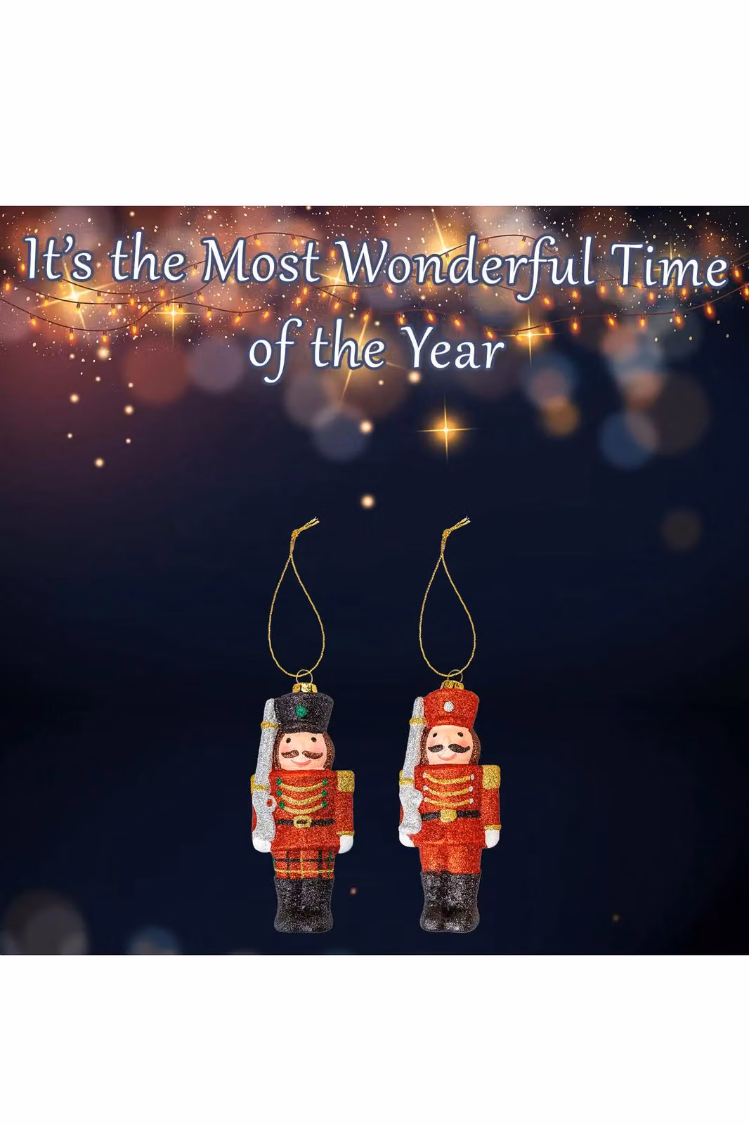 VFM e-Store Red Glitter Soldier Nutcracker Christmas Tree Hanging Ornament, H 14.5 x W 6 x D 3.5 cm – 3