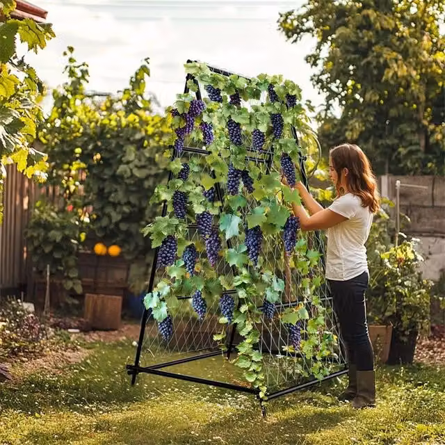 Hinsinc A Frame Black Garden Cucumber Trellis Support, W/D/H: 105 x 105 x 176 cm – 1