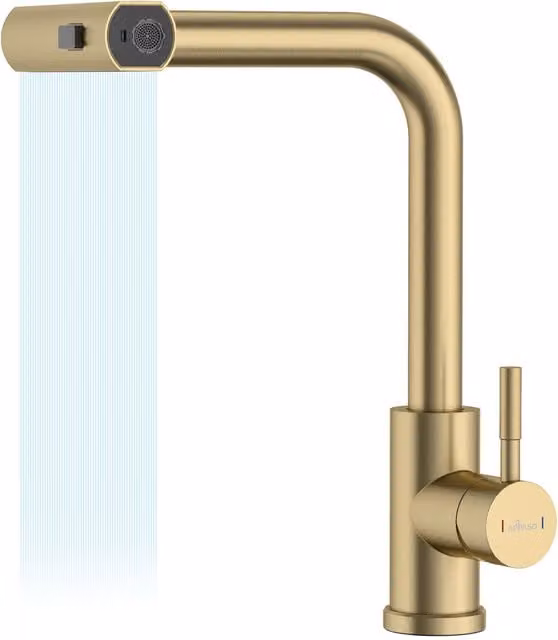 Appaso Gold Stainless Steel Kitchen Tap with Pull Out Spray and Swivel Spout – 1