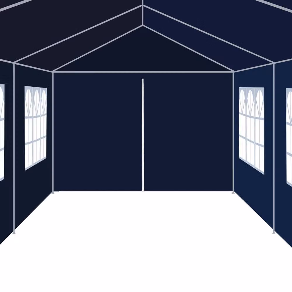 Berkfield Home Garden Blue Steel Marquee with Window W/D/H: 300 x 300 x 1200 cm – 2