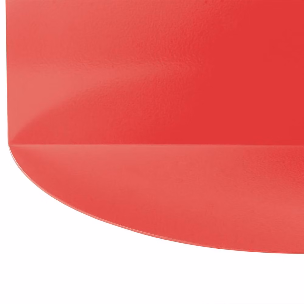 Wyld and Coco Red Round Geometric Iron Side Table with Open Side and Built-In Shelf, W/D/H: 45 x 40 x 8 cm – 4