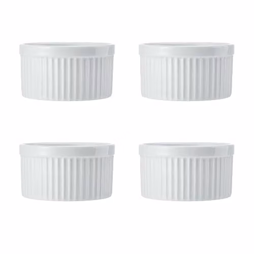 Mikasa White Porcelain Dip Bowl Ramekin Set of 4, Diameter: 9.5 cm