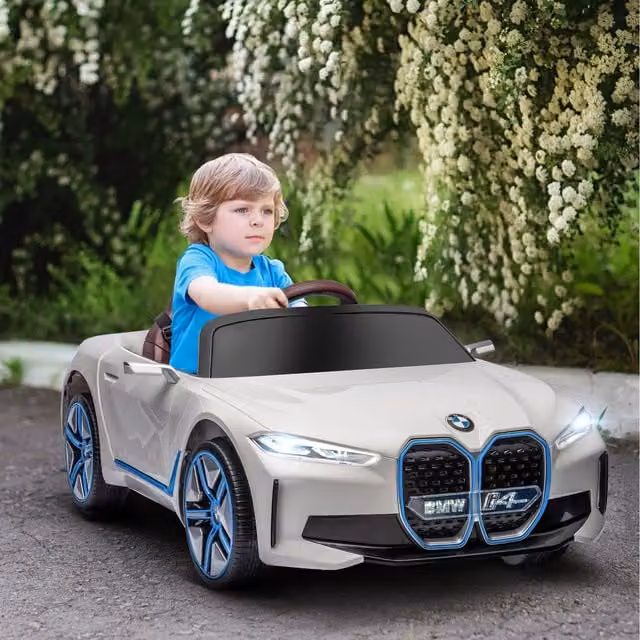 HOMCOM BMW i4 Licensed 12V Kids Electric Ride-On Car, White