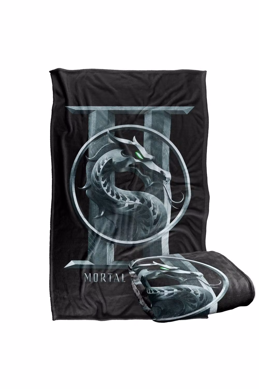 Warner Bros. Mortal Kombat 2 Big Seal Logo Super Soft Silky Touch Throw Blanket, Extra Large, Black and Multicolour – 2