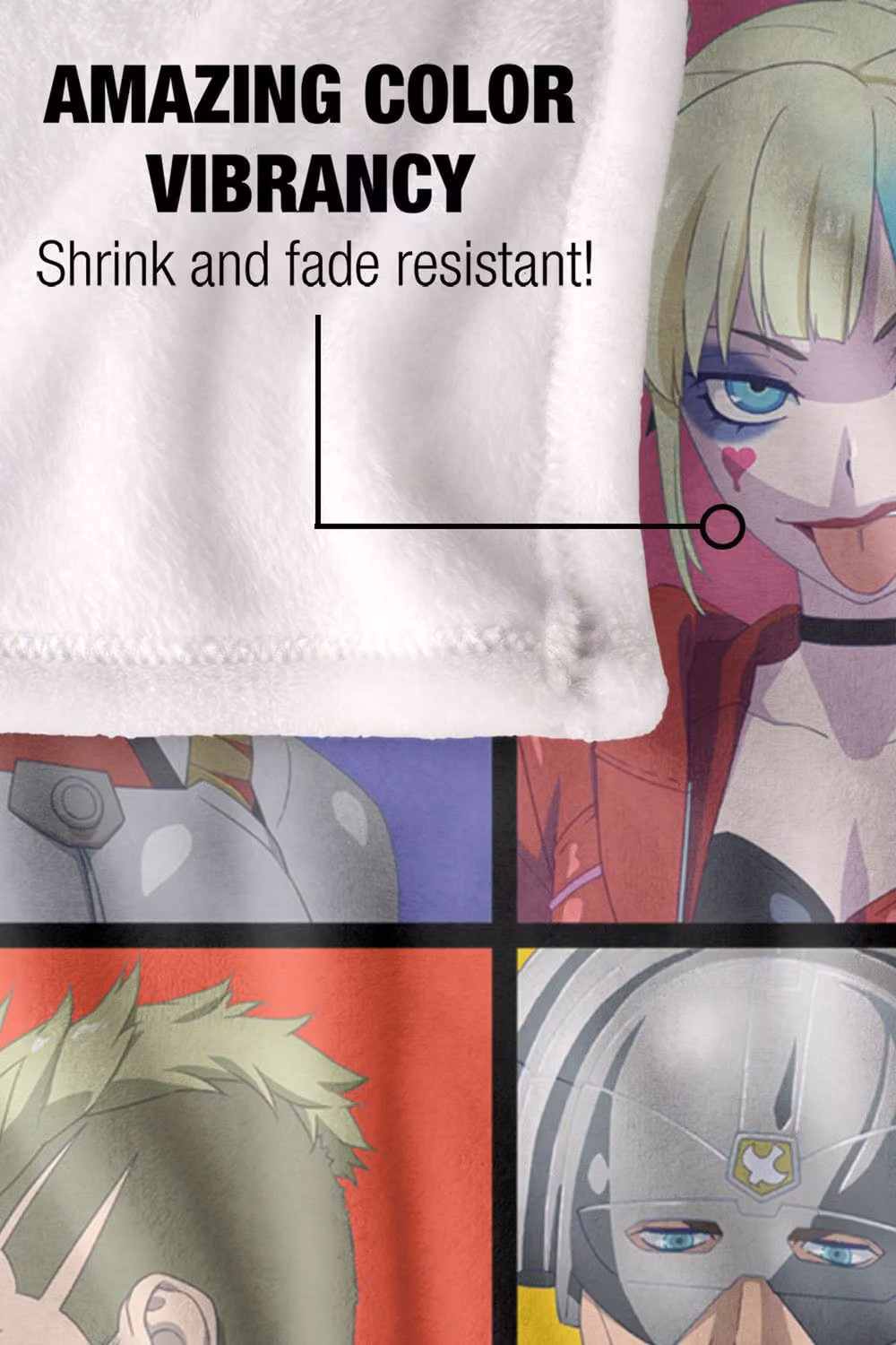 Warner Bros. Suicide Squad Isekai Portraits Super Soft Silky Touch Polyester Throw Blanket, Multicolour, Extra Large – 4