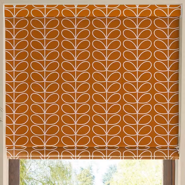Orla Kiely Linear Stem Made to Measure Blackout Roman Blind in Orange