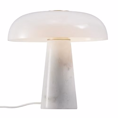 Nordlux Modern White Glass Dome Table Lamp with Marble Base and Touch Control