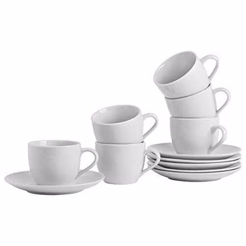 Argon Tableware 12 Piece White Porcelain Coffee Service Set